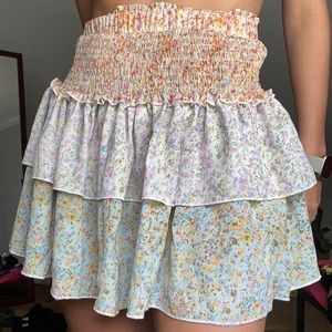 floral layered skirt
